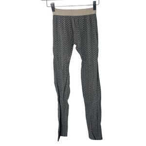 Nikibiki geometric patterned leggings gray and tan small